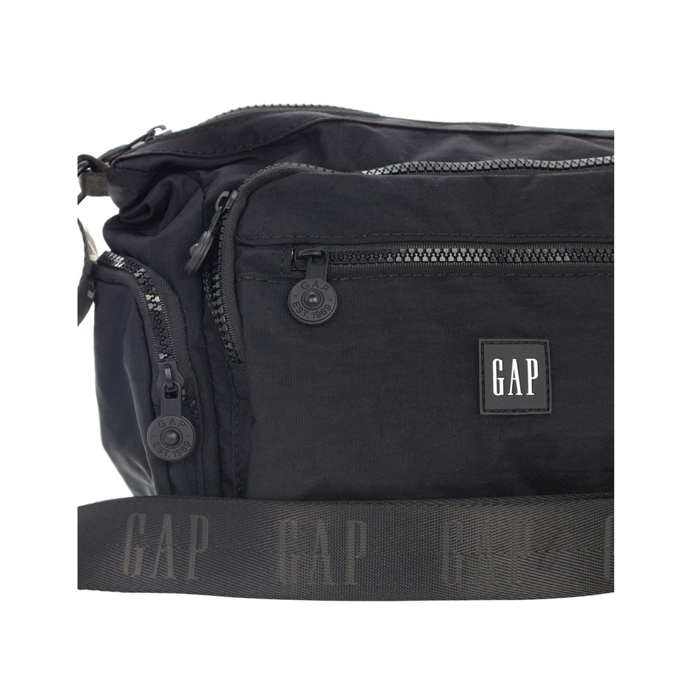 GAP Unisex Nylon Shoulder Crossbody Bag w/ Secure Zip 29x22cm Black - Image 4