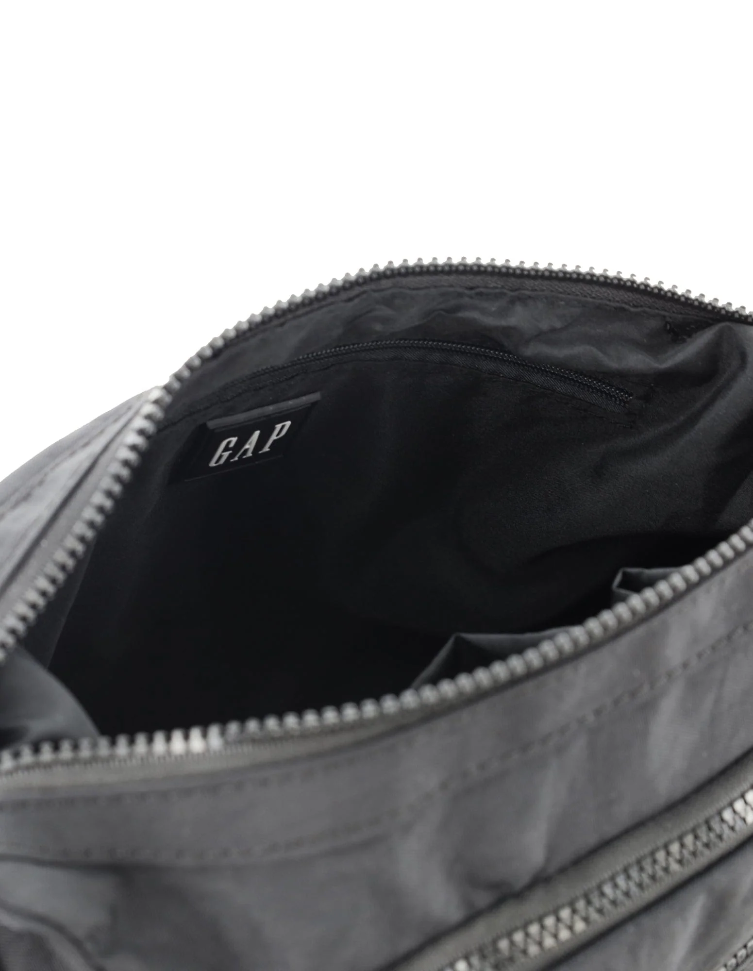 GAP Unisex Nylon Shoulder Crossbody Bag w/ Secure Zip 29x22cm Black - Image 5