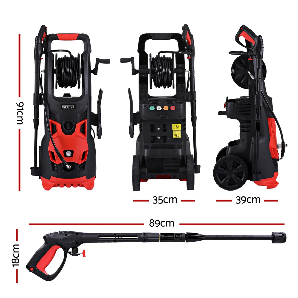 Giantz 2800PSI High Pressure Washer Electric Water Cleaner Pump 30M Jet Hose Gurney - Image 3