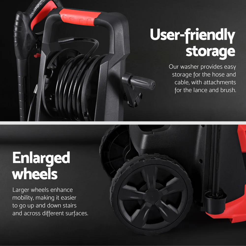 Giantz 2800PSI High Pressure Washer Electric Water Cleaner Pump 30M Jet Hose Gurney - Image 7
