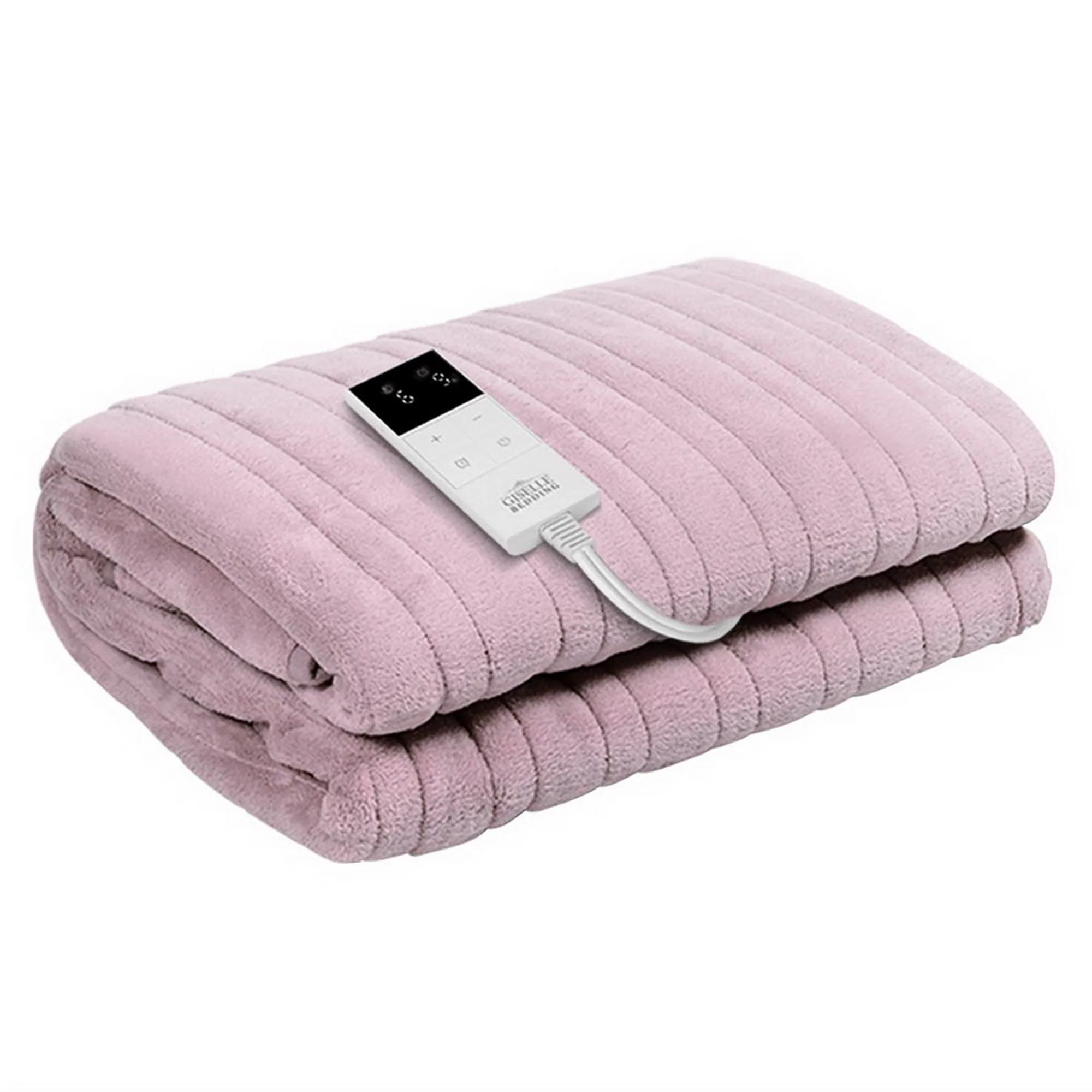 Giselle Electric Throw Rug Heated Blanket Fleece (Pink)