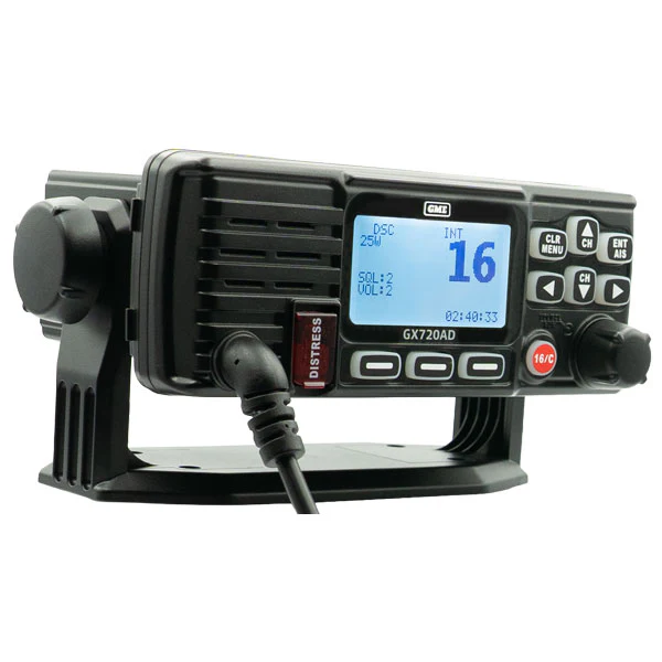 GME GX720AD VHF DSC Marine Fixed Mount Radio with AIS Receiver - Black - Image 3