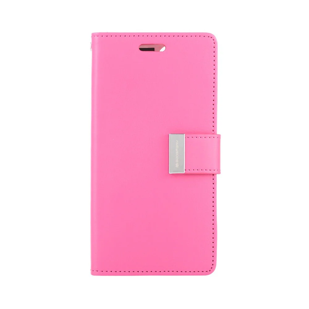 Goospery Rich Diary Case for iPhone 14 Pro Max - Hot Pink - Image 3
