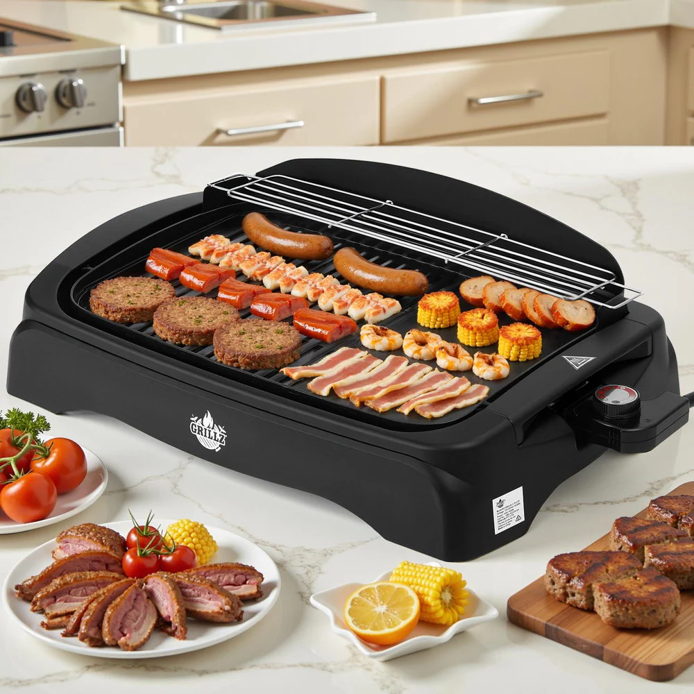 Grillz 1950W Electric BBQ Grill Non-stick Plate for Indoor Outdoor - Image 2