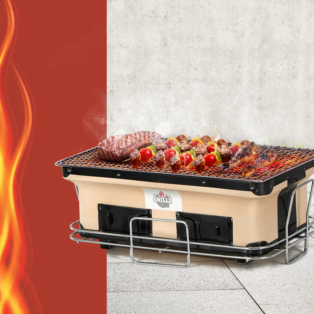 Grillz BBQ Grill Tabletop Charcoal Smoker - Image 2