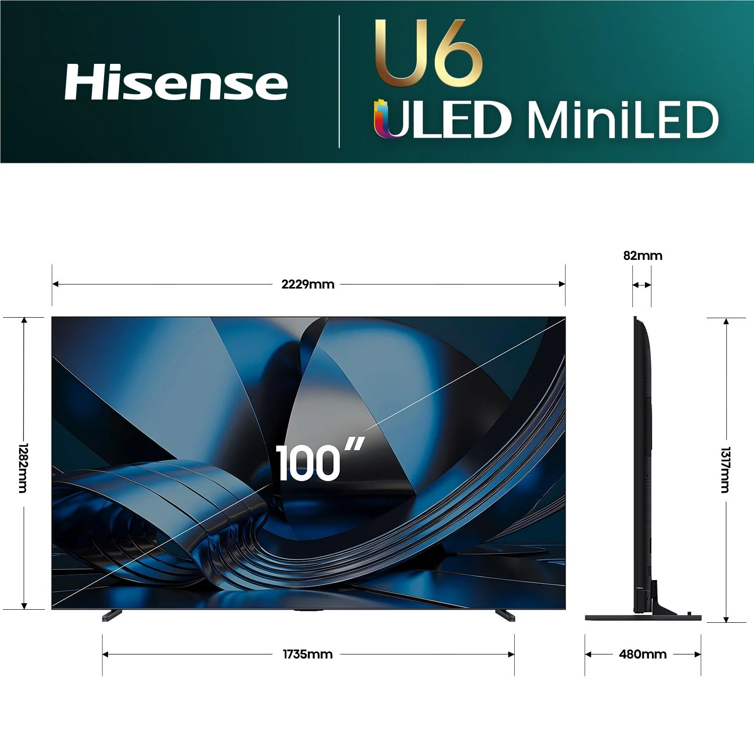 Hisense 100" U6SAU Mini-LED Hi-QLED 4K Smart AI TV [2026] - Image 5