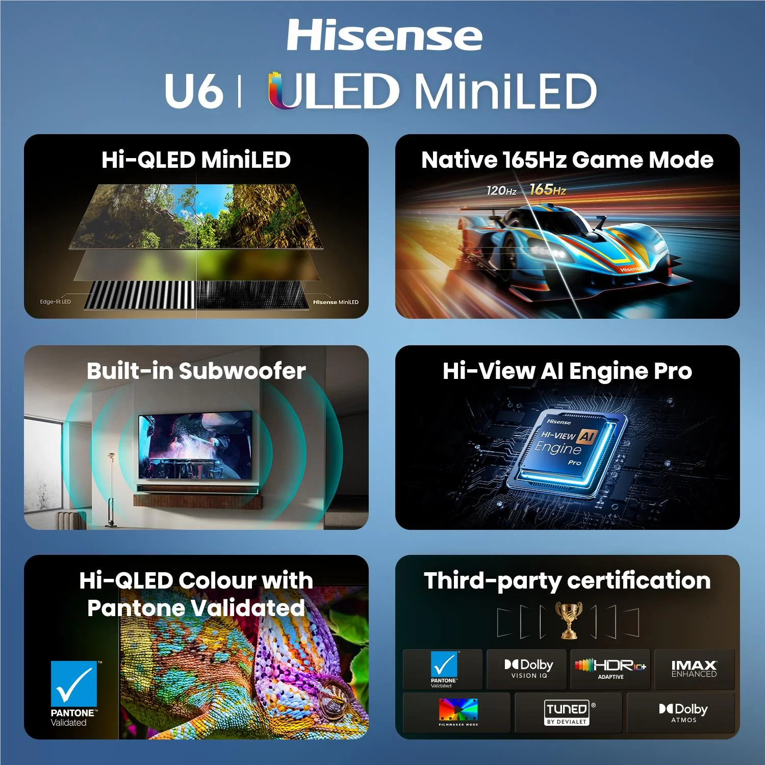 Hisense 100" U6SAU Mini-LED Hi-QLED 4K Smart AI TV [2026] - Image 7