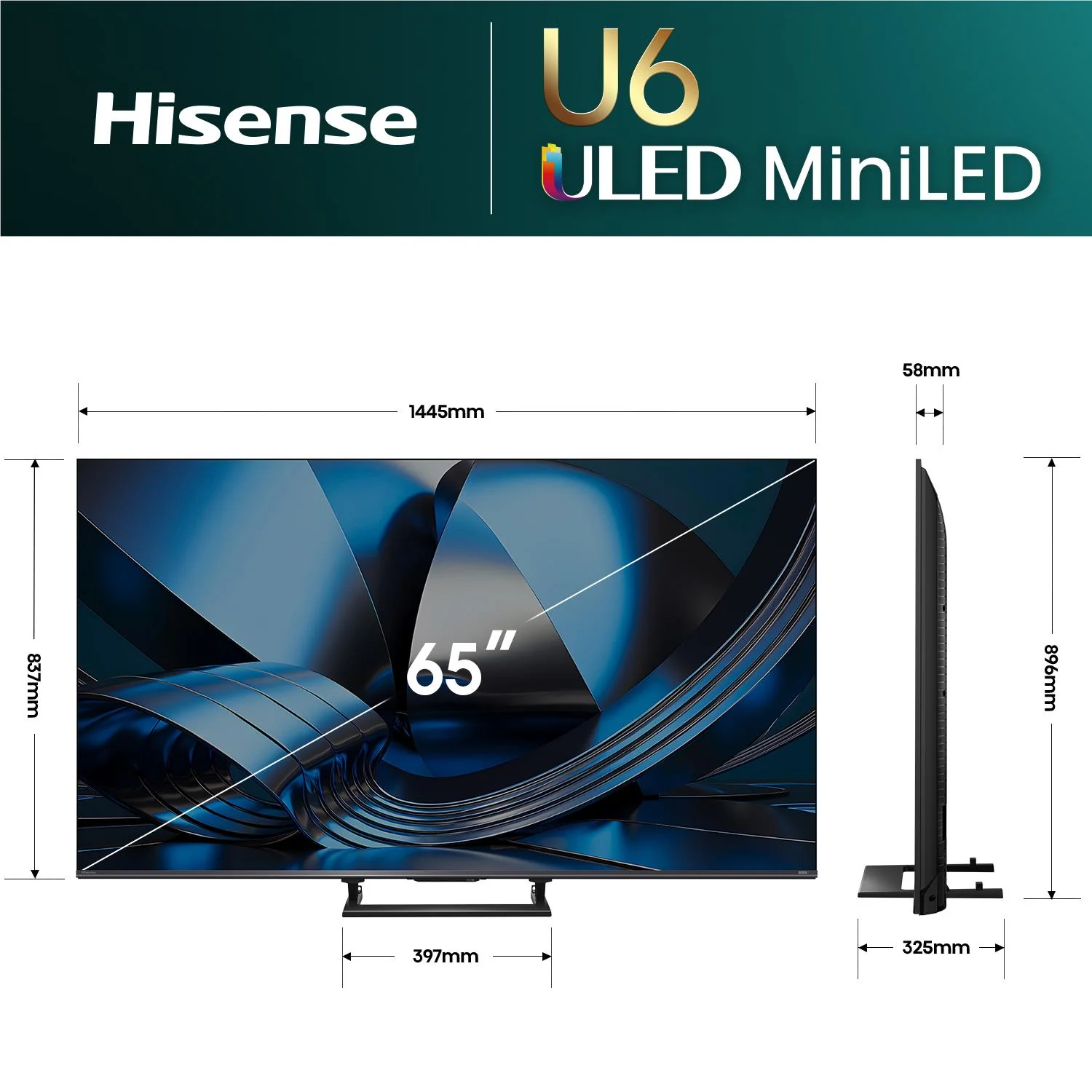 Hisense 65" U6SAU Mini-LED Hi-QLED 4K Smart AI TV [2026] - Image 5