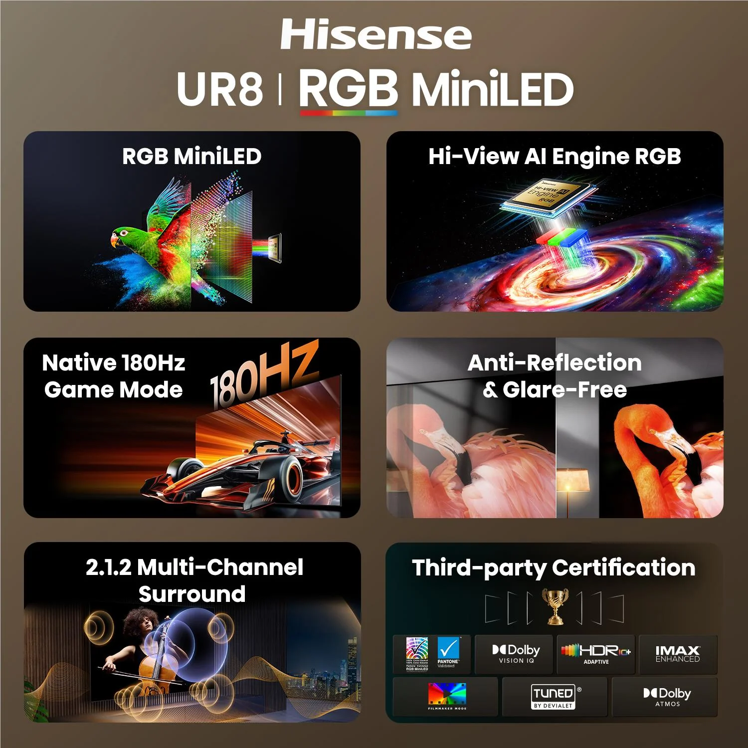 Hisense 75" UR8SAU ULED 4K UHD RGB Mini-LED Smart TV [2026] - Image 7