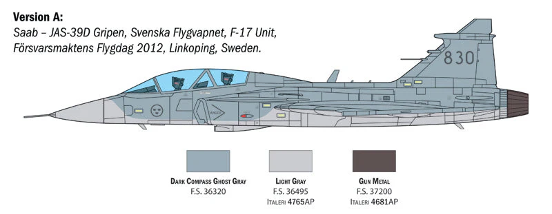 Italeri 1/48 JAS-39D Gripen Twin Seater - Image 4