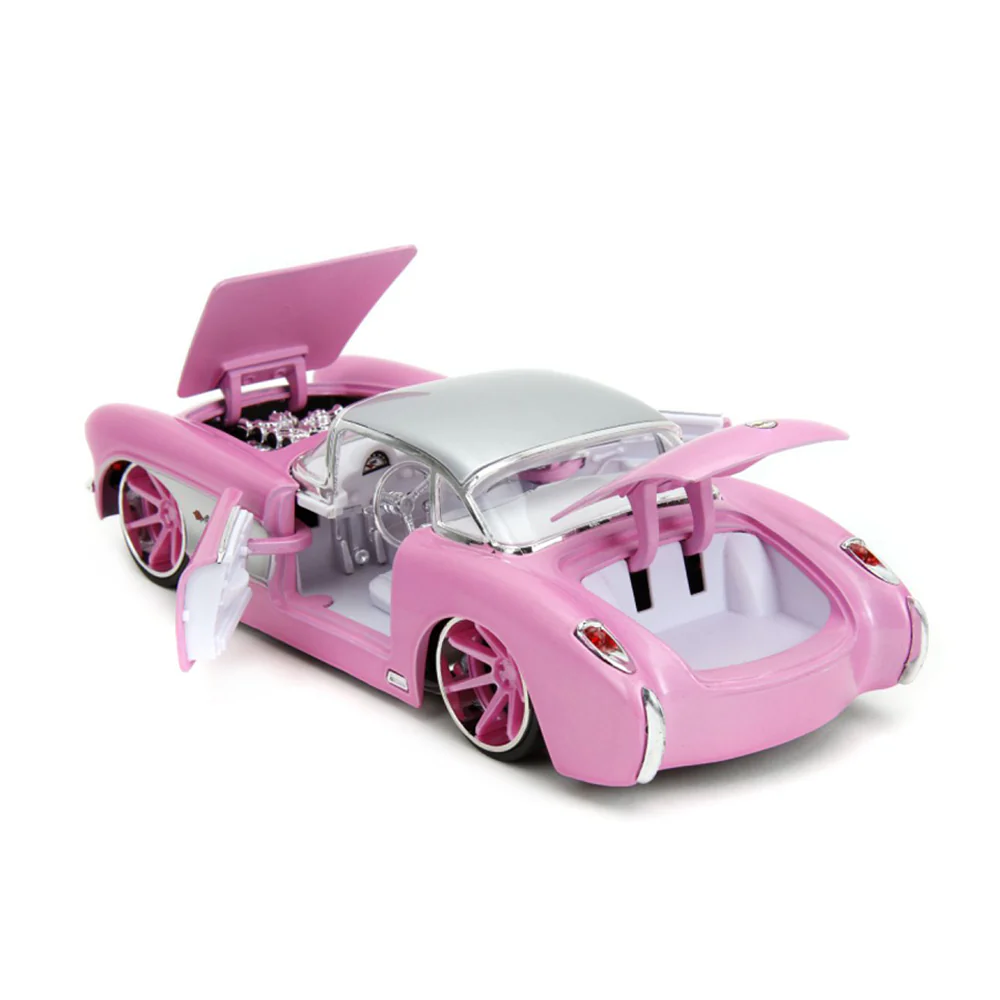 Jada 1:24 Scale Pink Slips Chevrolet Corvette 1957 Diecast Car Toy Model - Image 2