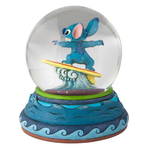 Jim Shore Disney Traditions - Lilo and Stitch - Stitch Shootin' the Curls Waterball - Image 2