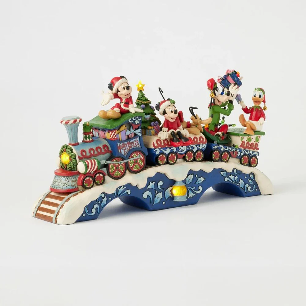 Jim Shore Disney Traditions - Mickey and Friends LED Musical Christmas Train - Christmas Cheer On Track - Image 2