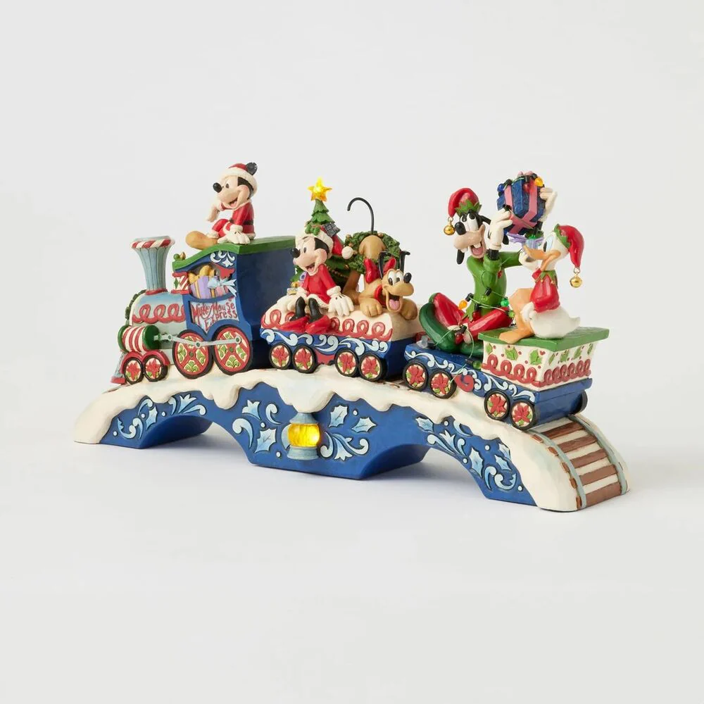 Jim Shore Disney Traditions - Mickey and Friends LED Musical Christmas Train - Christmas Cheer On Track - Image 3
