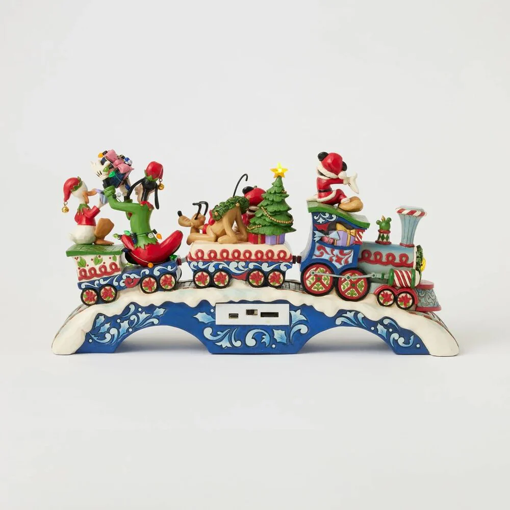 Jim Shore Disney Traditions - Mickey and Friends LED Musical Christmas Train - Christmas Cheer On Track - Image 5