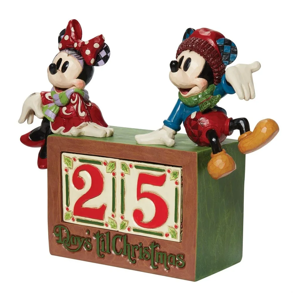 Jim Shore Disney Traditions - Mickey and Minnie Christmas Countdown Figurine - Image 3