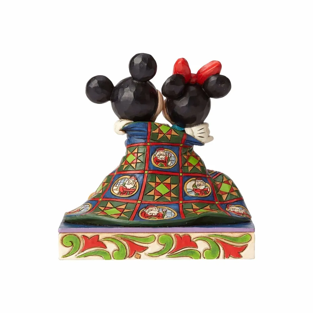 Jim Shore Disney Traditions - Mickey And Minnie Mouse Wrapped In Quilt Figurine - Image 2