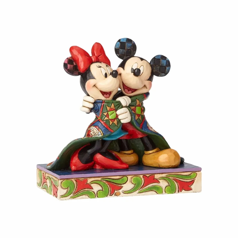 Jim Shore Disney Traditions - Mickey And Minnie Mouse Wrapped In Quilt Figurine - Image 4