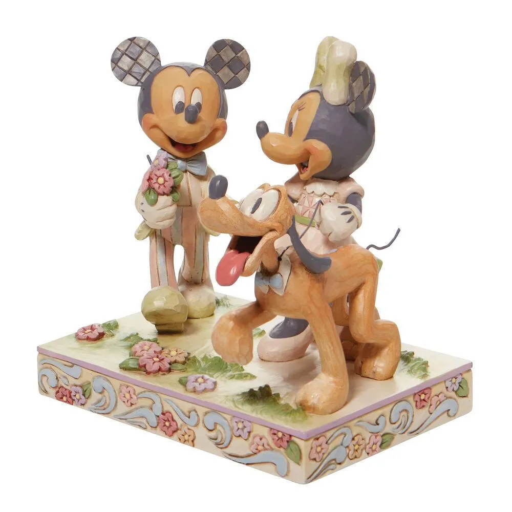 Jim Shore Disney Traditions - Mickey And Minnie - Walking Pluto White Woodland - Image 3