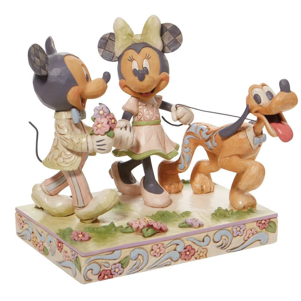Jim Shore Disney Traditions - Mickey And Minnie - Walking Pluto White Woodland - Image 4