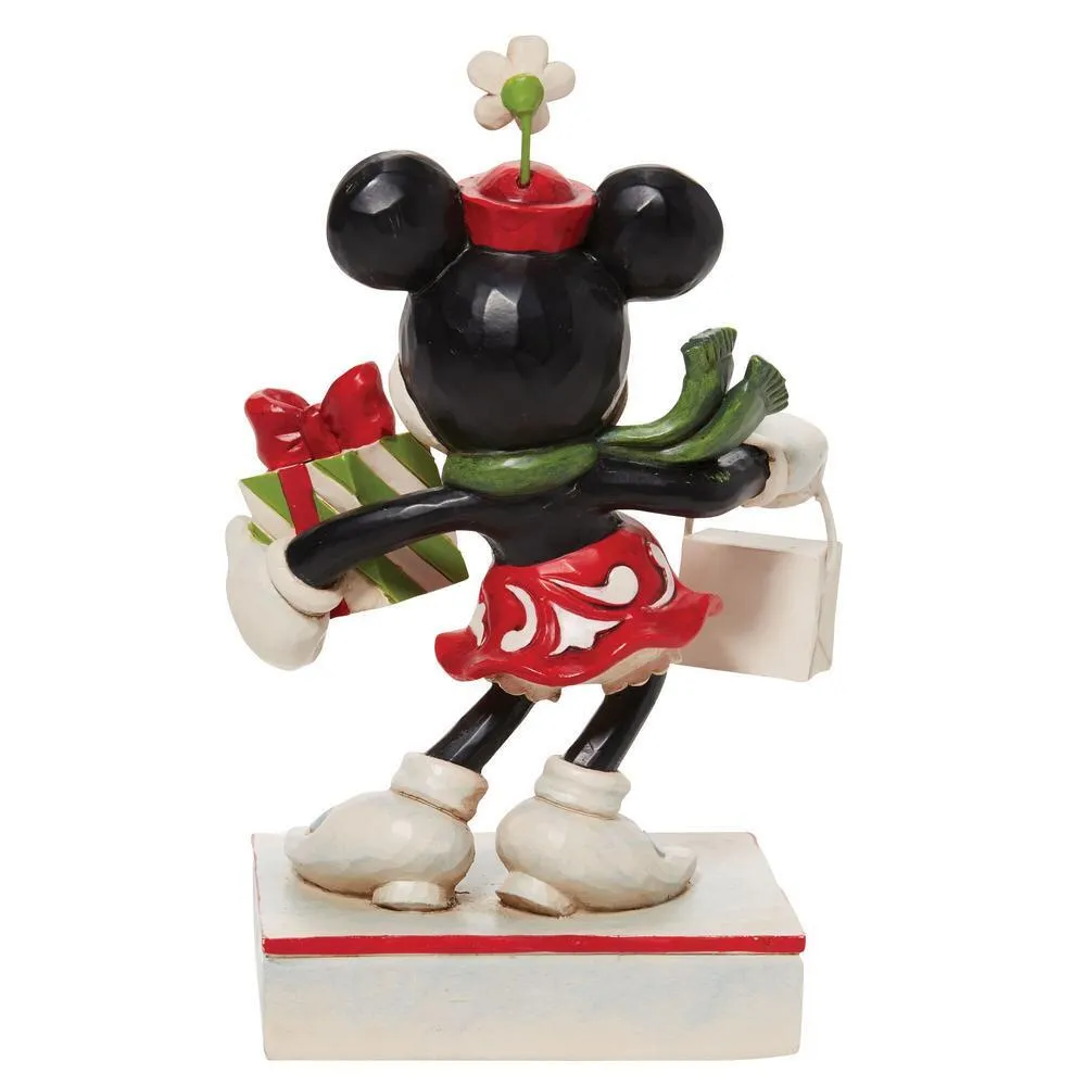 Jim Shore Disney Traditions - Minnie Mouse Christmas - Minnie With Bag and Present - Image 2