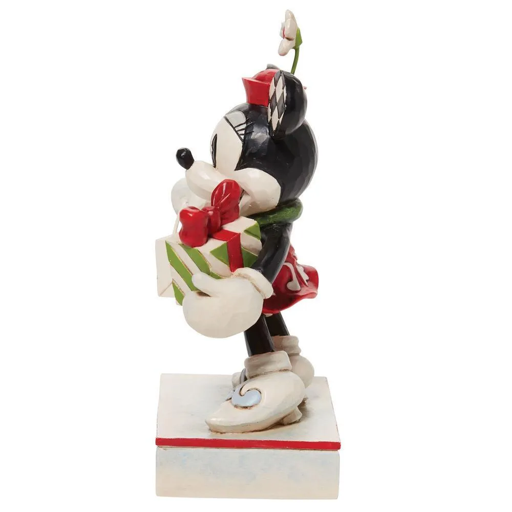 Jim Shore Disney Traditions - Minnie Mouse Christmas - Minnie With Bag and Present - Image 3