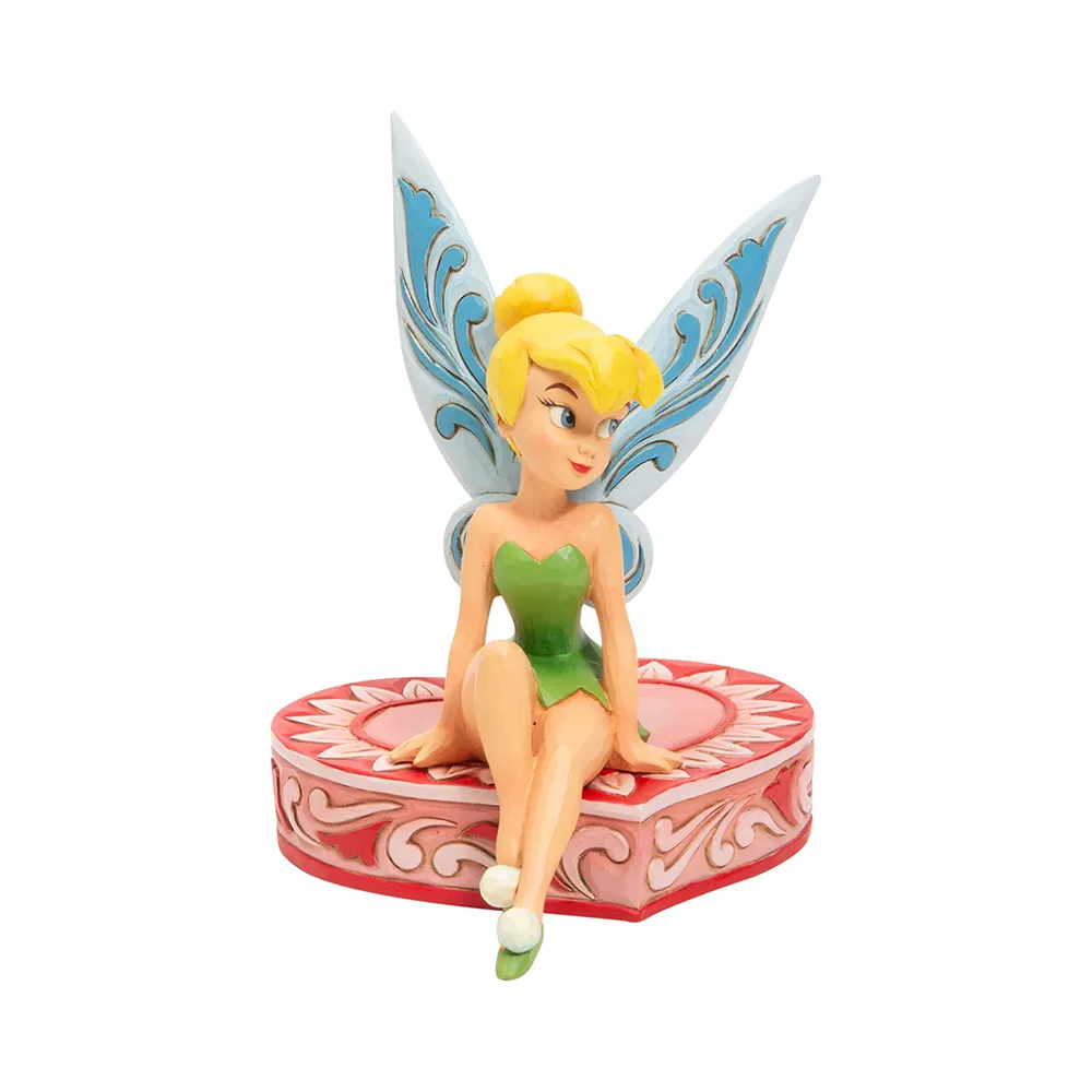 Jim Shore Disney Traditions - Peter Pan Tinkerbell Sitting On Heart - Love Seat - Image 4