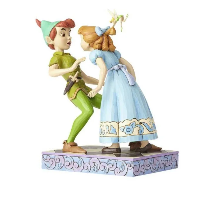 Jim Shore Disney Traditions - Peter Pan, Wendy and Tinkerbell - An Unexpected Kiss - Image 2