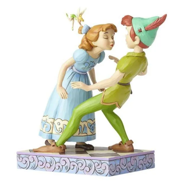Jim Shore Disney Traditions - Peter Pan, Wendy and Tinkerbell - An Unexpected Kiss - Image 3