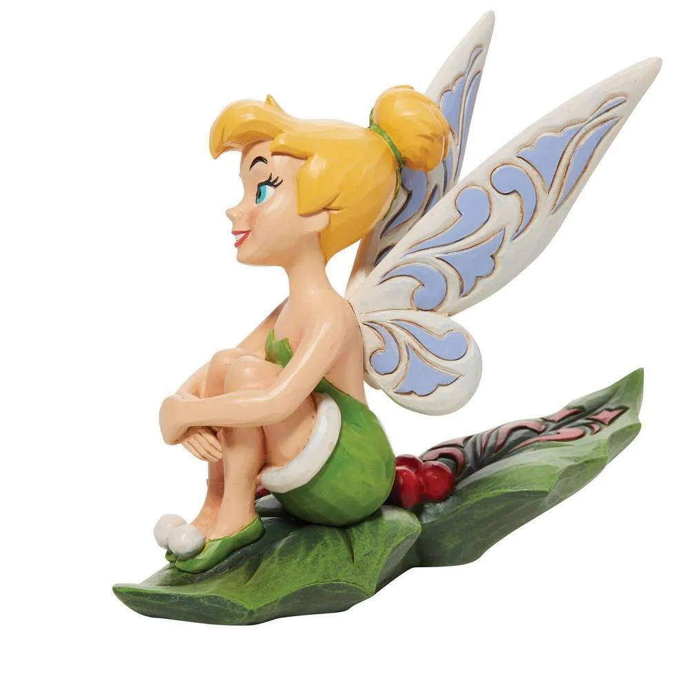 Jim Shore Disney Traditions - Tinkerbell Christmas - Sitting On Holly - Image 3