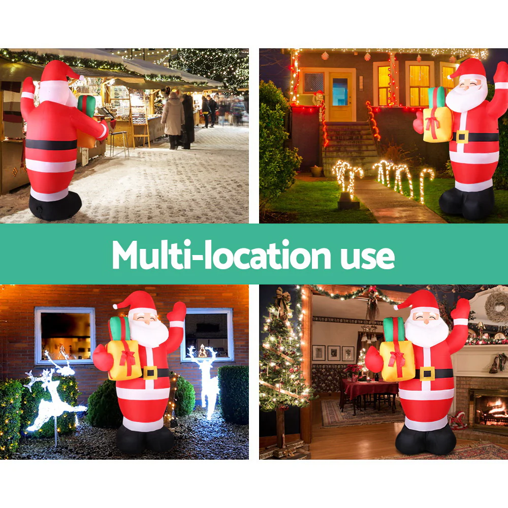 Jingle Jollys Christmas Inflatable Santa 2.4M Illuminated Decorations - Image 2