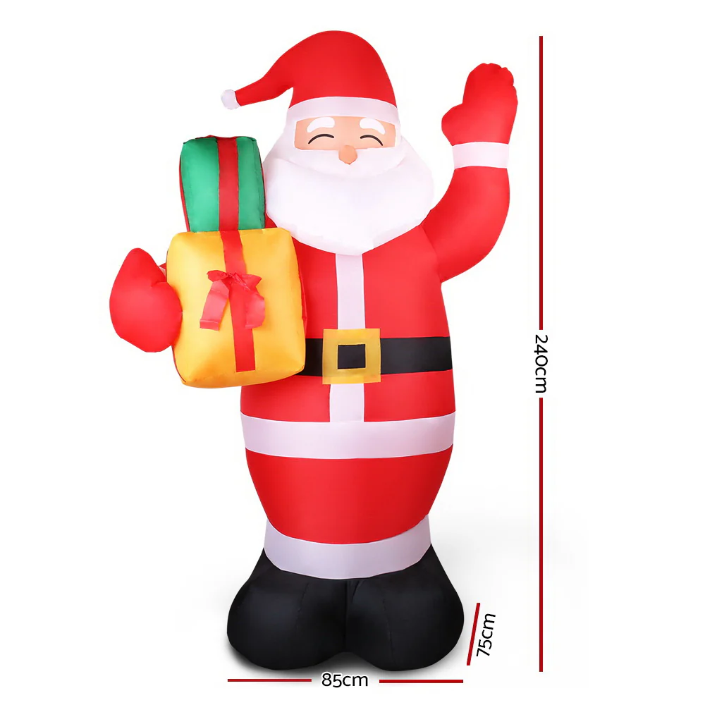 Jingle Jollys Christmas Inflatable Santa 2.4M Illuminated Decorations - Image 3
