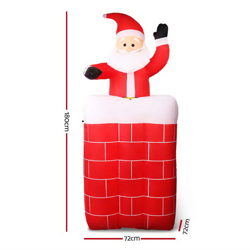 Jingle Jollys Christmas Inflatable Santa Pop Up 1.8M Illuminated Decorations - Image 2