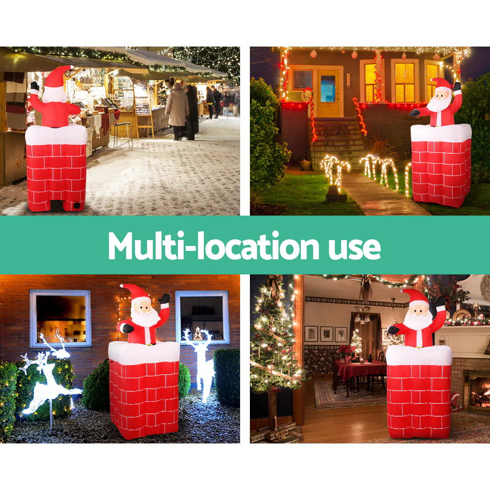 Jingle Jollys Christmas Inflatable Santa Pop Up 1.8M Illuminated Decorations - Image 3