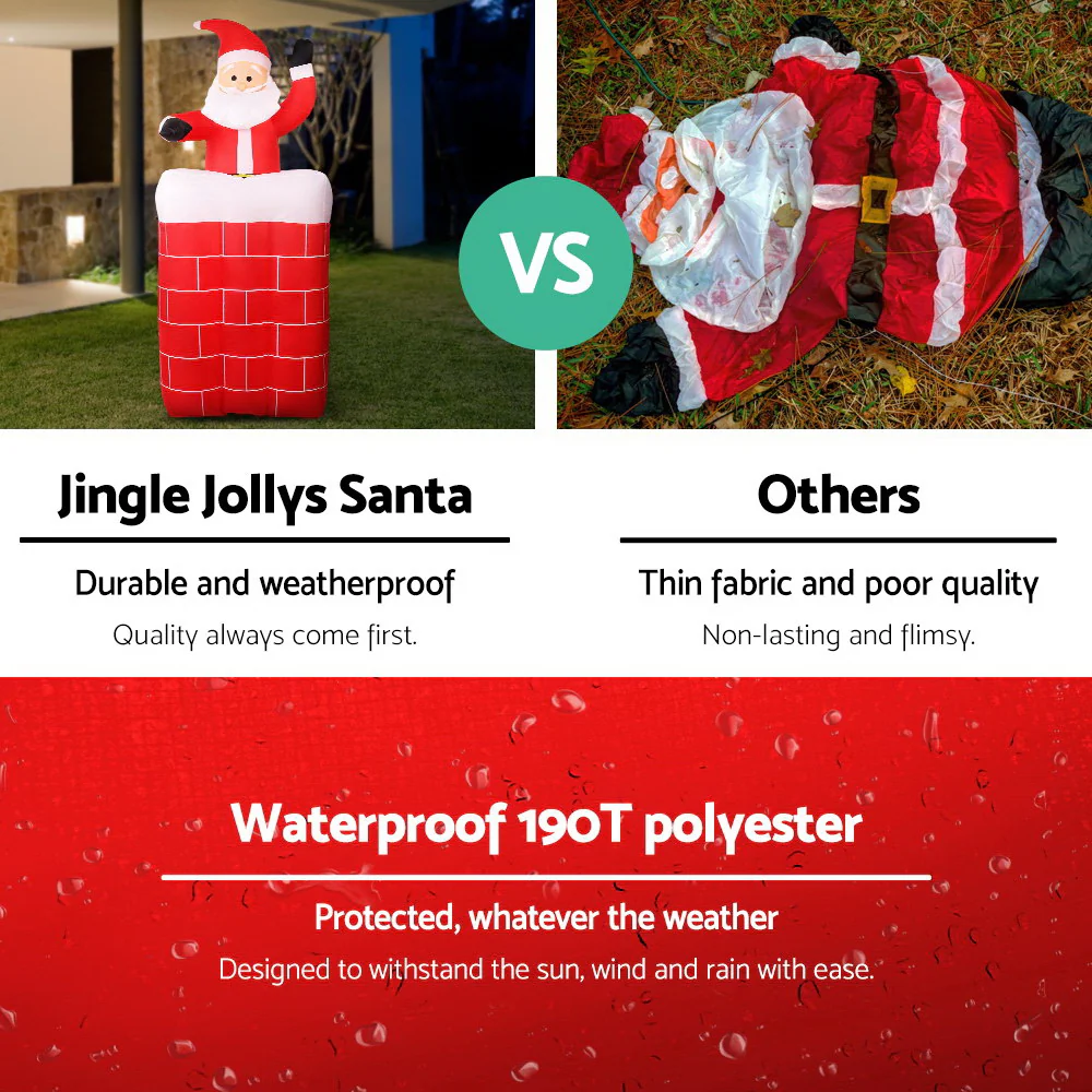 Jingle Jollys Christmas Inflatable Santa Pop Up 1.8M Illuminated Decorations - Image 4