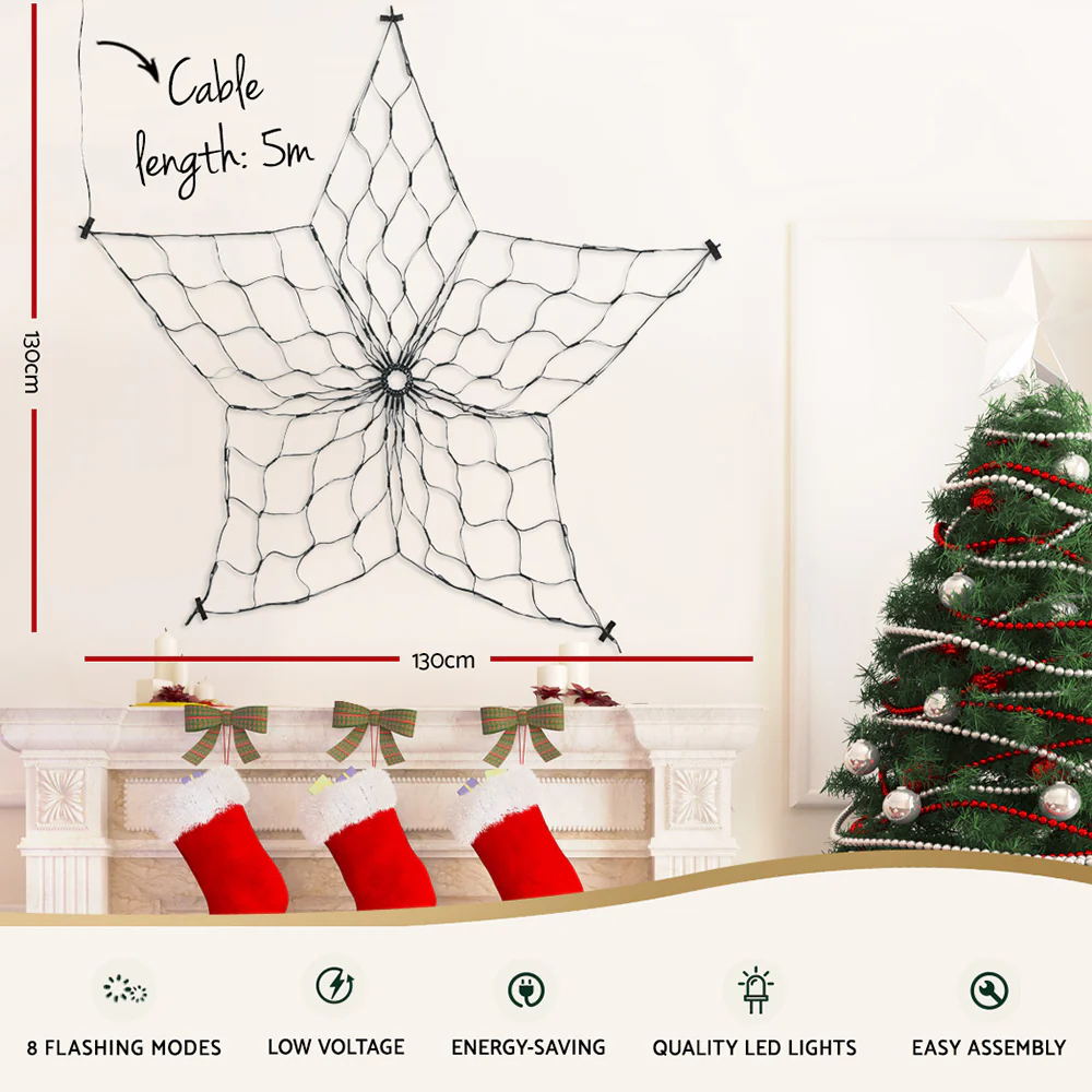 Jingle Jollys Christmas Lights 130cm Snow 130 LED Decorations - Image 3