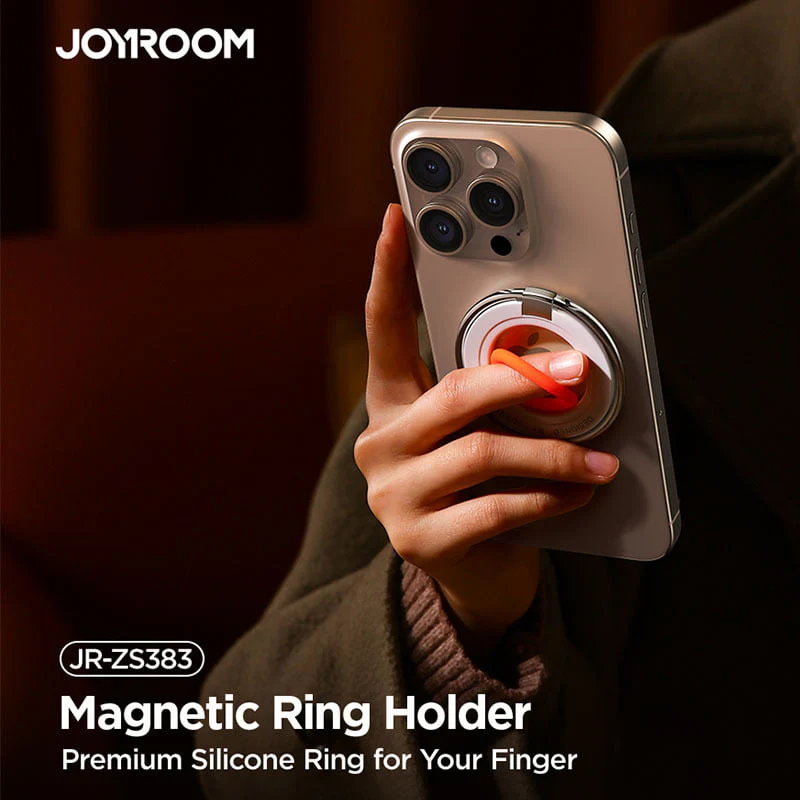 JoyRoom MagSafe Magnetic Mobile Phone Ring Holder JR-ZS383 (Black) - Image 4