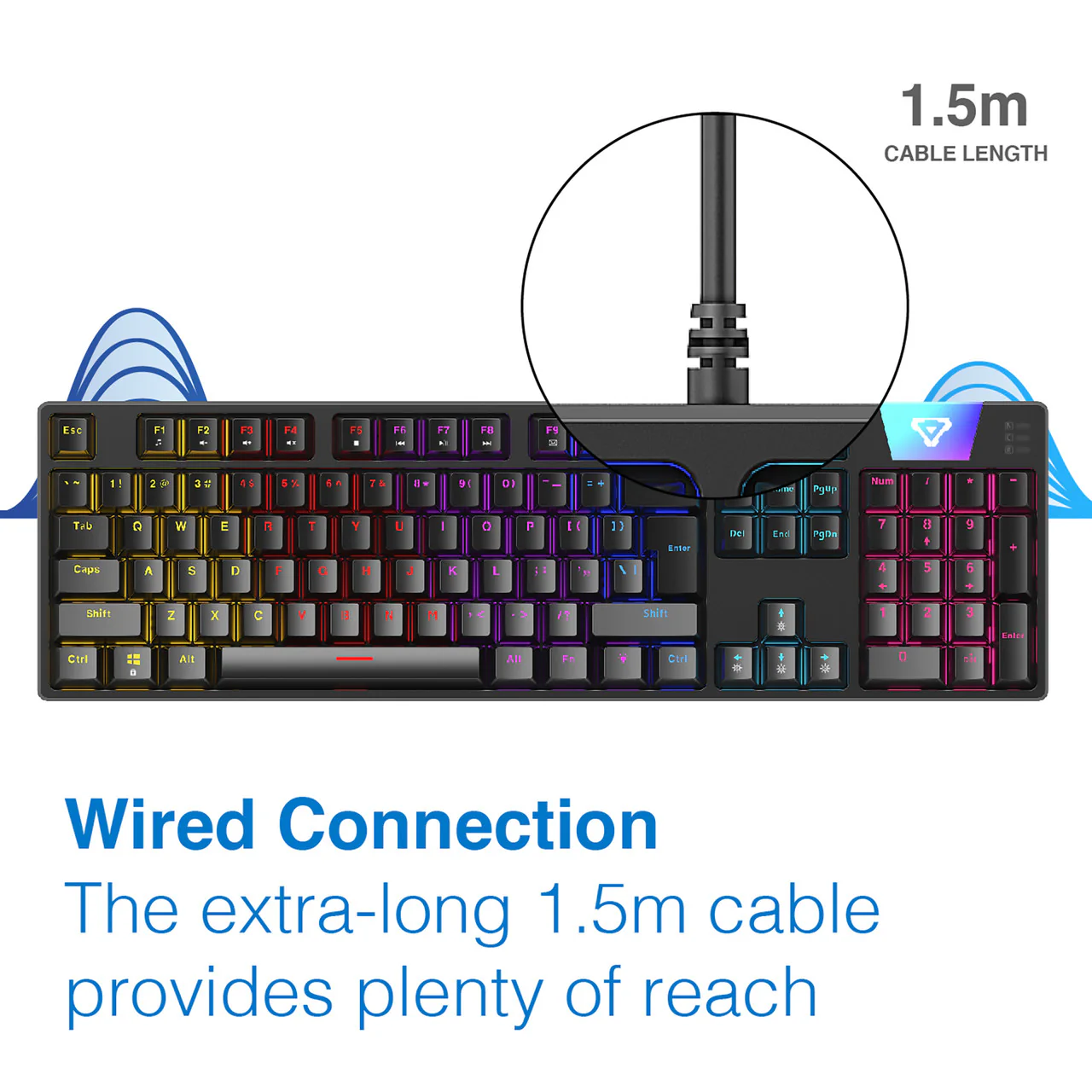Laser Gaming LED Full Size Mechanical Wired Keyboard - Image 2