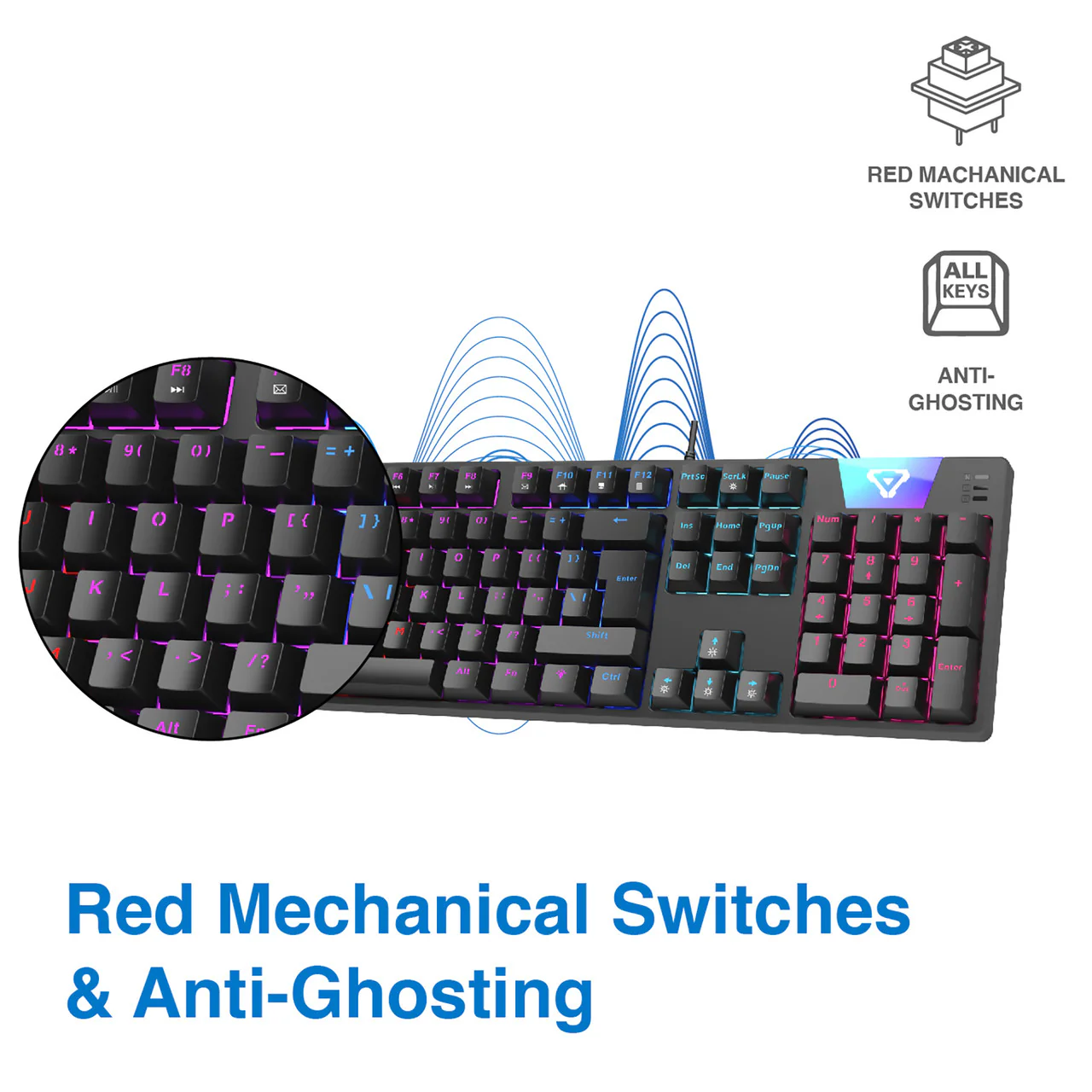 Laser Gaming LED Full Size Mechanical Wired Keyboard - Image 3