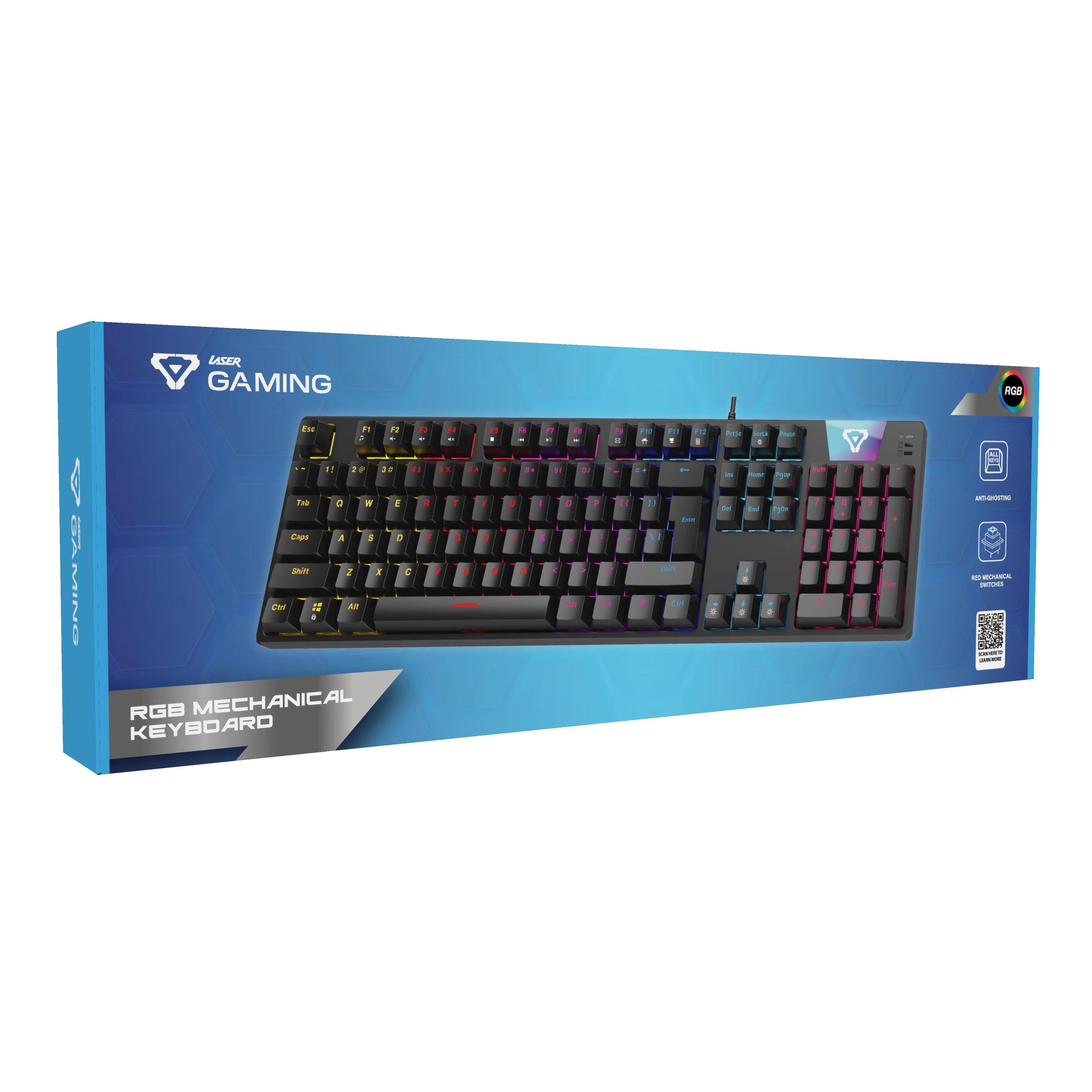 Laser Gaming LED Full Size Mechanical Wired Keyboard - Image 7
