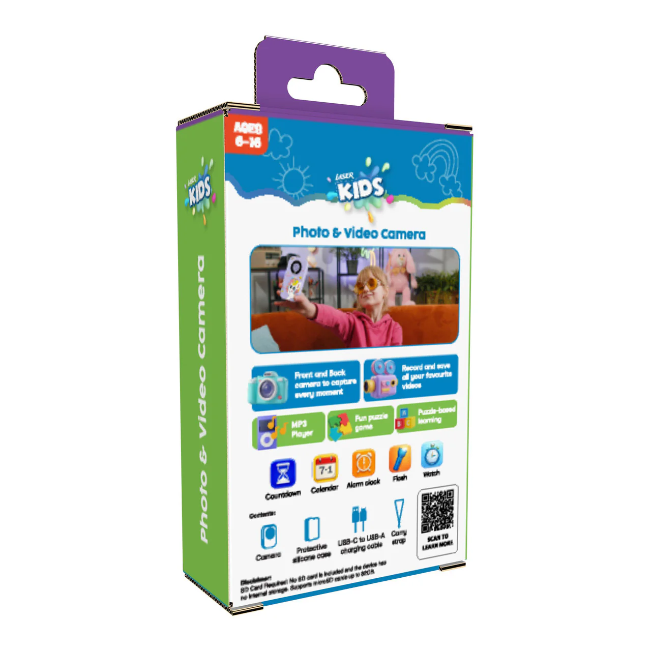 Laser Kids Photo and Video Camera with MP3 Player (Purple) - Image 4