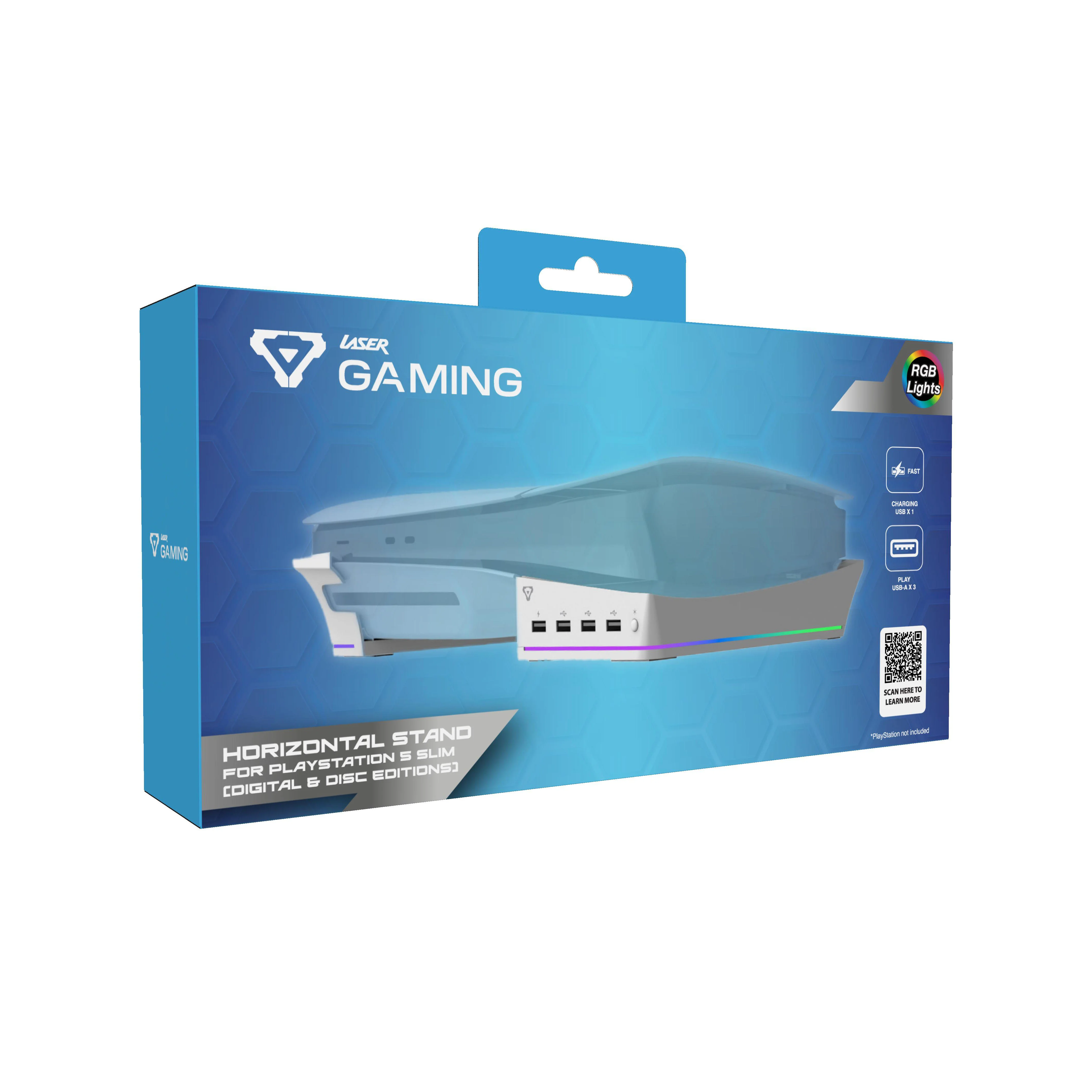 Laser RGB Stand for PS5 Slim with 4 USB Ports & Fast Charge - Image 9