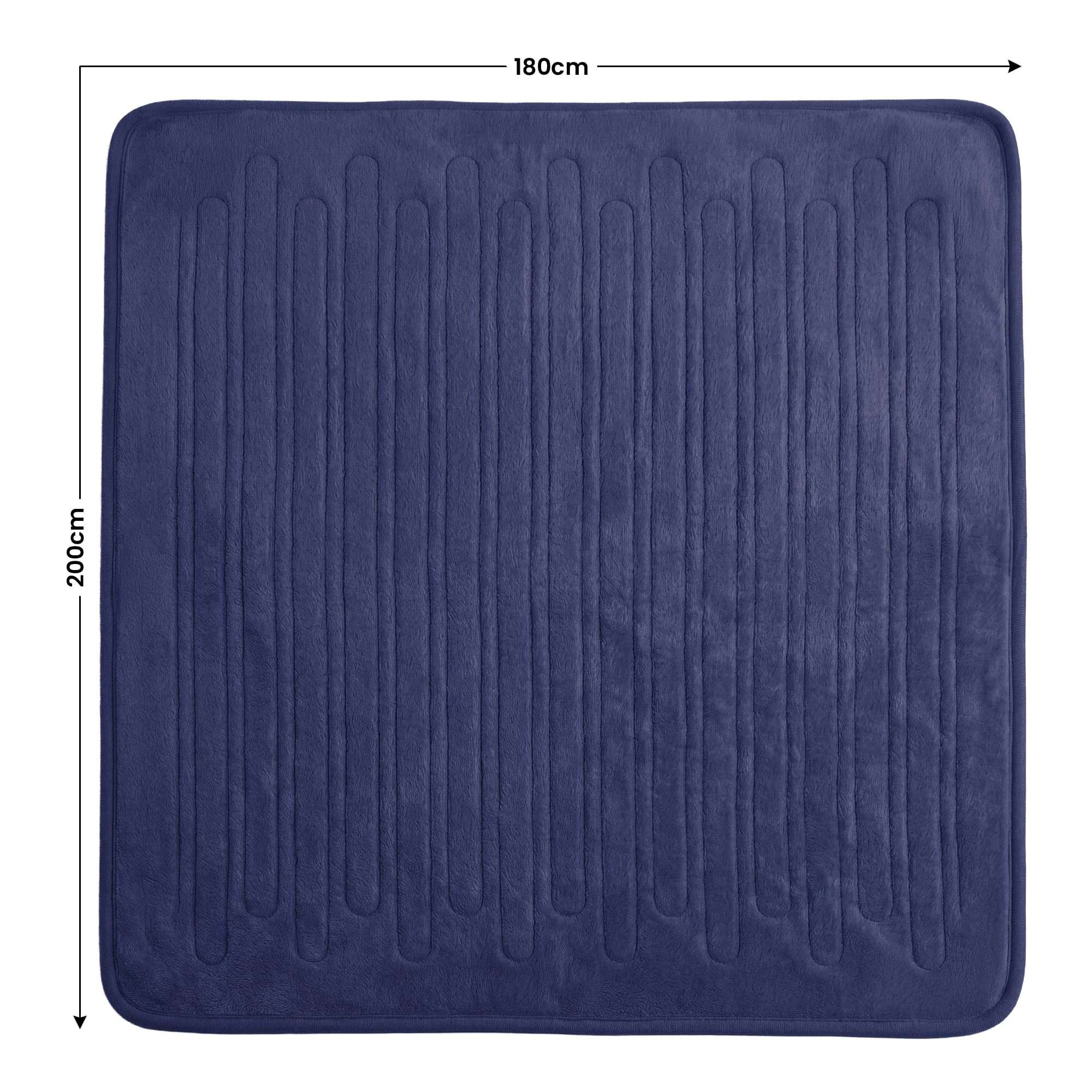 Laura Hill XL Electric Heated Blanket Throw Rug Soft Coral Fleece 10 Heat Settings - Blue - Image 2