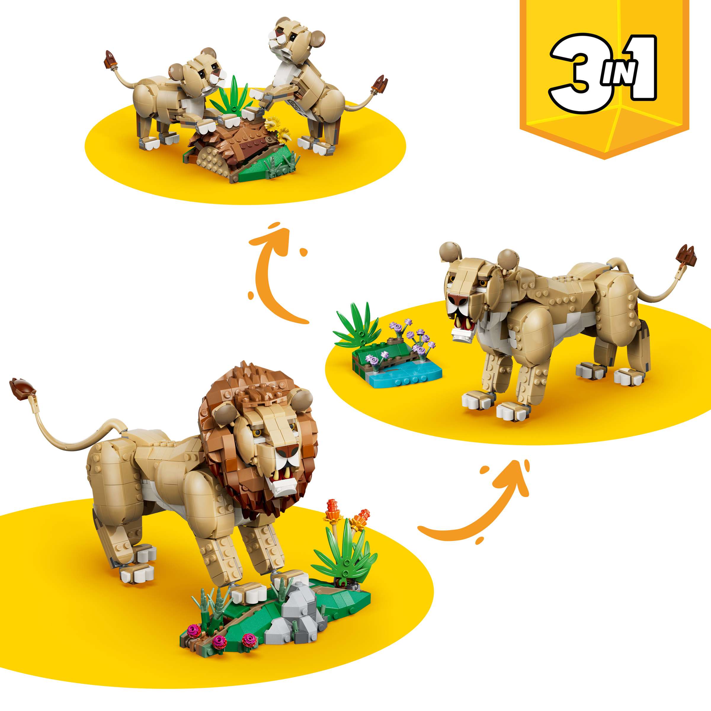 LEGO 31386 Wild Animals: Majestic Lion - Creator 3-in-1 - Image 3