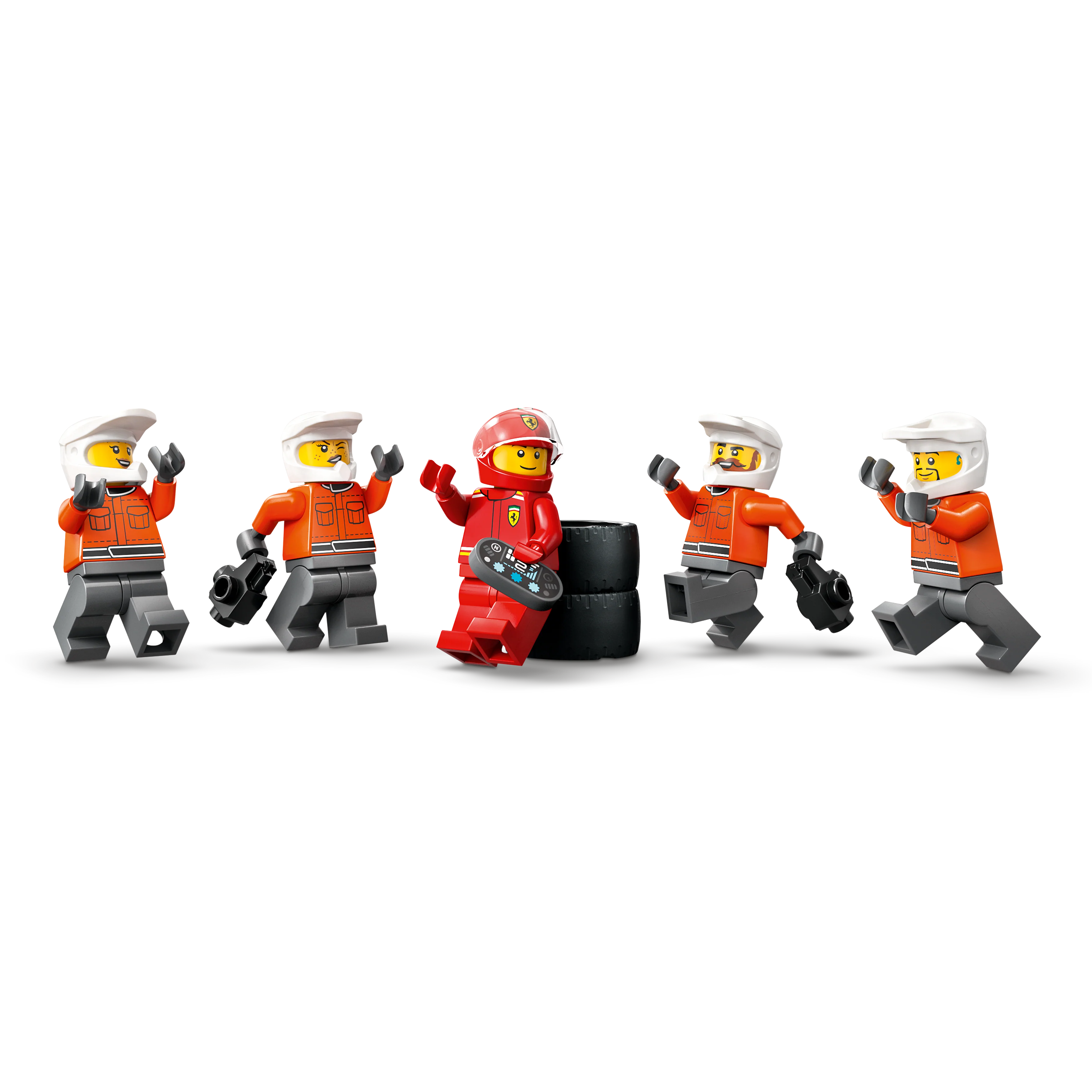 LEGO 60443 F1® Pit Stop & Pit Crew with Ferrari Car - City - Image 4