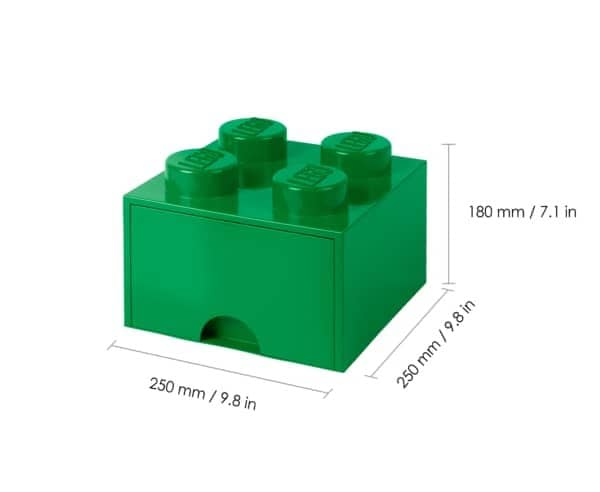 LEGO Storage Brick Drawer 4 (1 Drawer) Dark Green 4005 - Room Copenhagen - Image 2