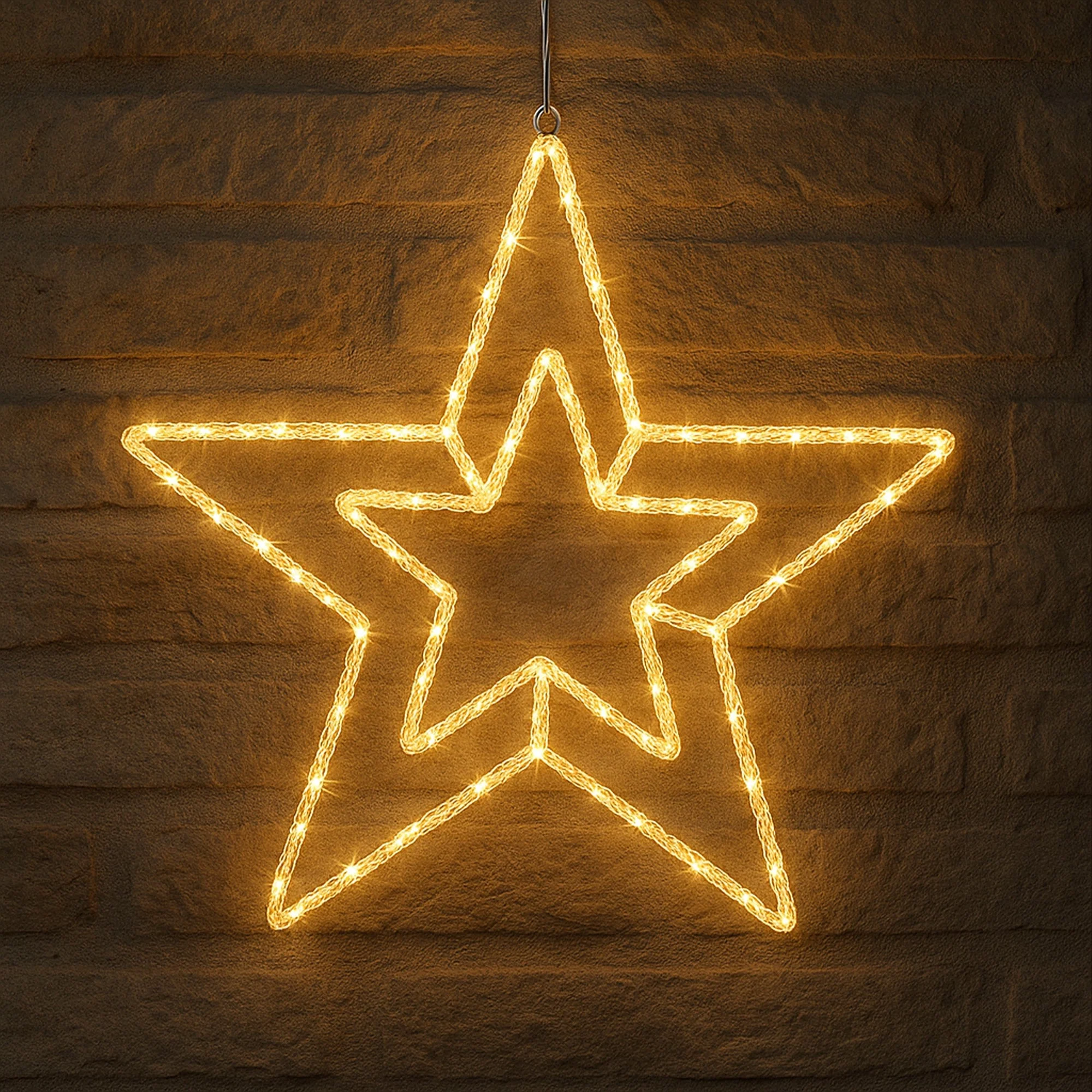 Lexi Lighting 2D Acrylic Concentric Double Star Christmas Lights - Image 2
