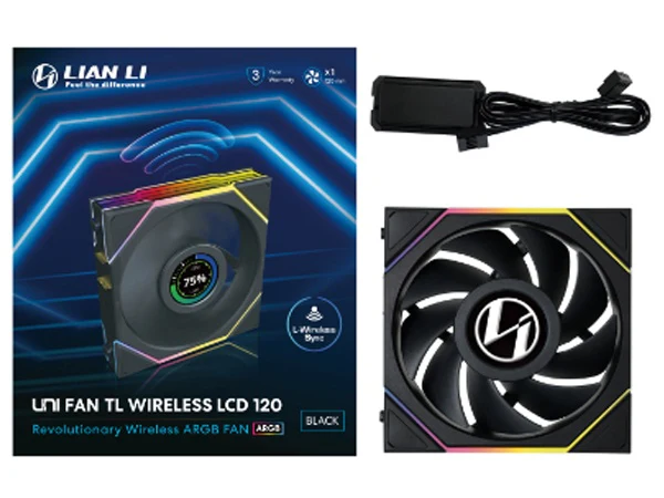 Lian Li 12TLLCD1W1B Uni Fan TL LCD 120mm Wireless Fan - Image 3