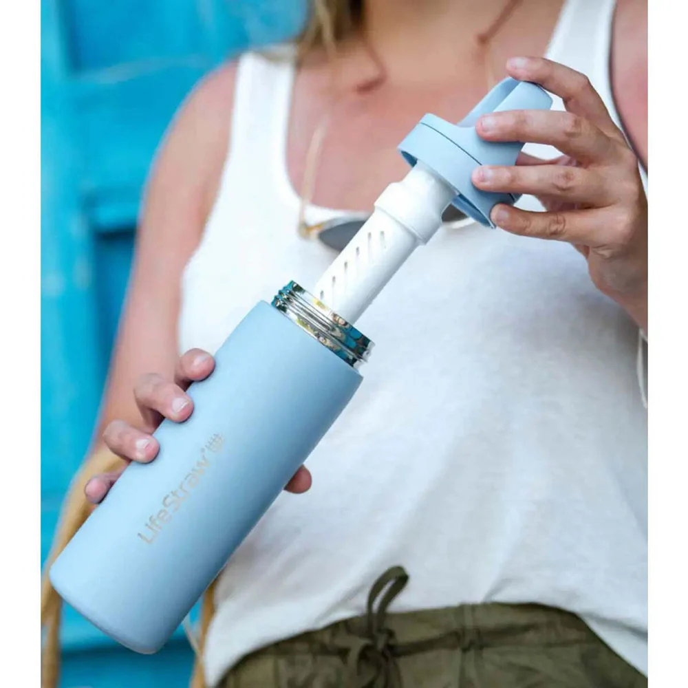 LifeStraw: Go 2.0 500ml Stainless Steel Water Filter Bottle Icelandic Blue - Image 2