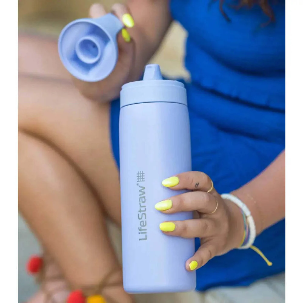LifeStraw: Go 2.0 500ml Stainless Steel Water Filter Bottle Provence Purple - Image 2